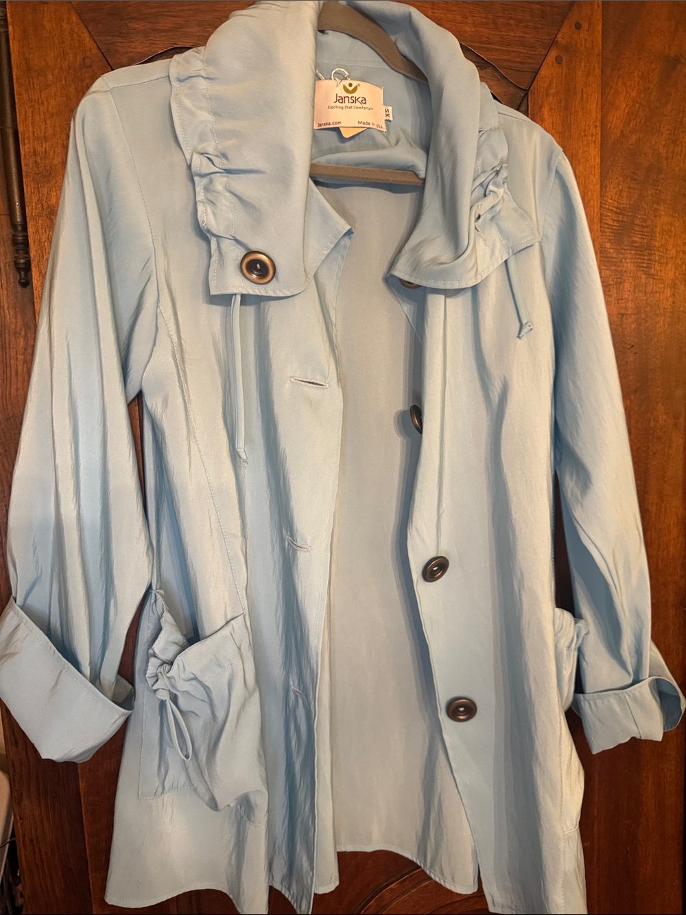 Janska Light Blue Women's Trench Coat